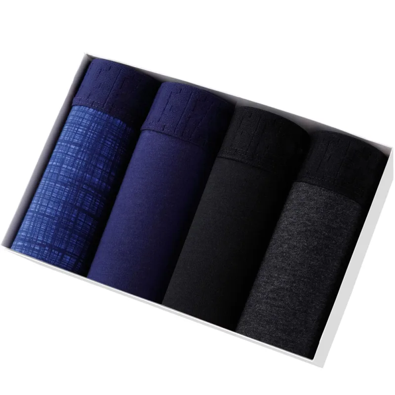 4pcs Set Mens Boxer Shorts Soft Men's Panties Elastic Waistband Classic Men Underpants Cotton Sexy Underwear For Man Boxers