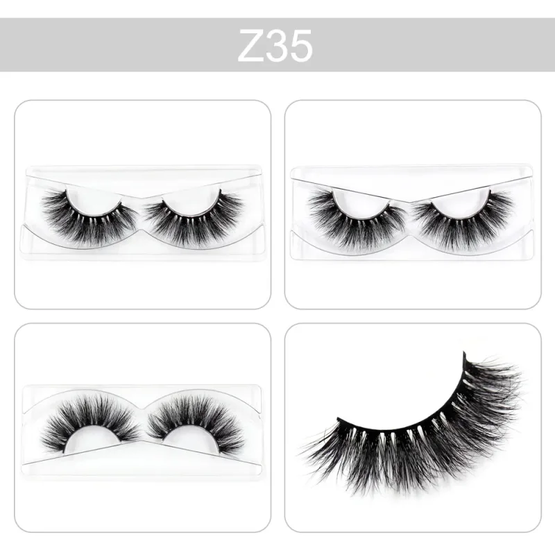 Makeup Lashes 3D Mink Eyelashes Wispy Volume False Lashes Dramatic Lash Natural Fuffy Lashes Full Finish Glamorous Eye — image 40