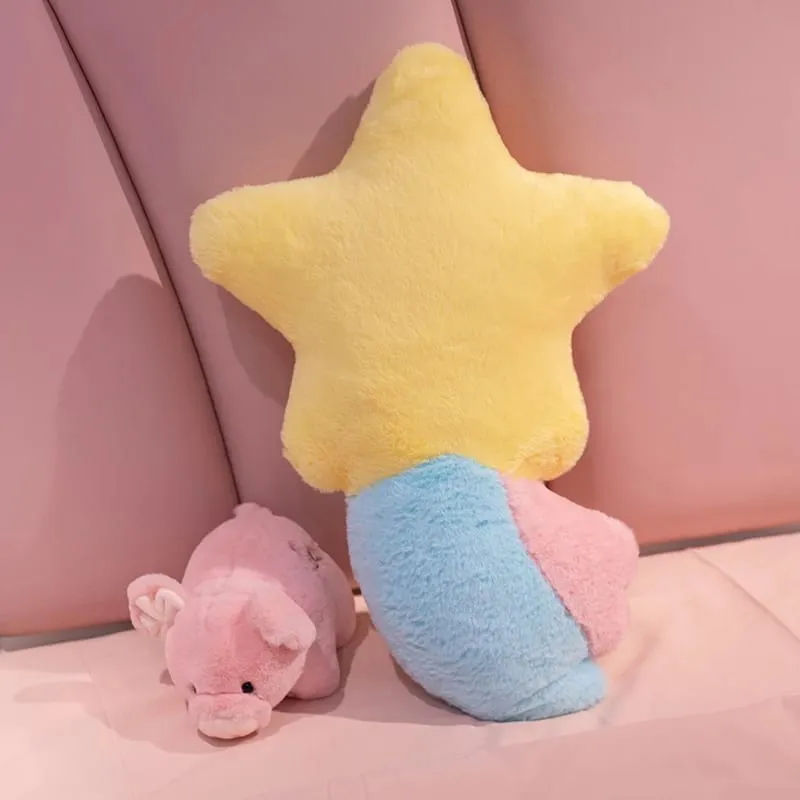 Girly Cloud Wishing Meteor Star Plush Pillow Angel Wings Heart Stuffed Cushion Milk Tea Cup Rainbow Sleeping Nap Cushion Bed