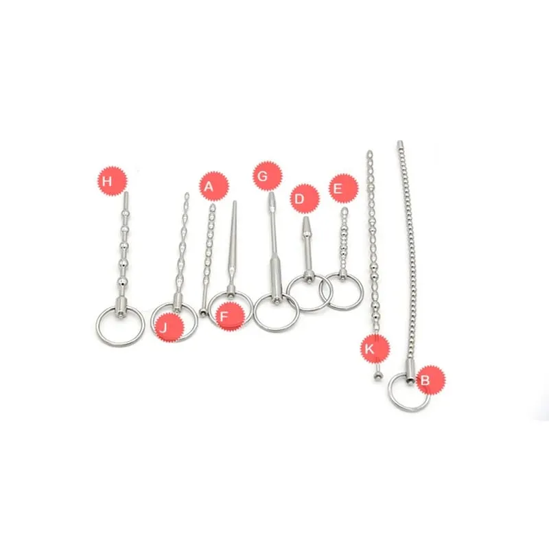 Electric Shock Male Penis Metal Urethra Plug Electro Stim Penis Dilator Beads Cock Ring Masturbation Massage Sex Toys for Men — image 6