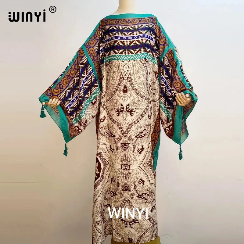 Cotton Robe Femme Hiver Платье Elegant Long Sleeve Мусульманские Комплекты Splicing Stripe Print Female Dresses Vestdios Abaya — image 18