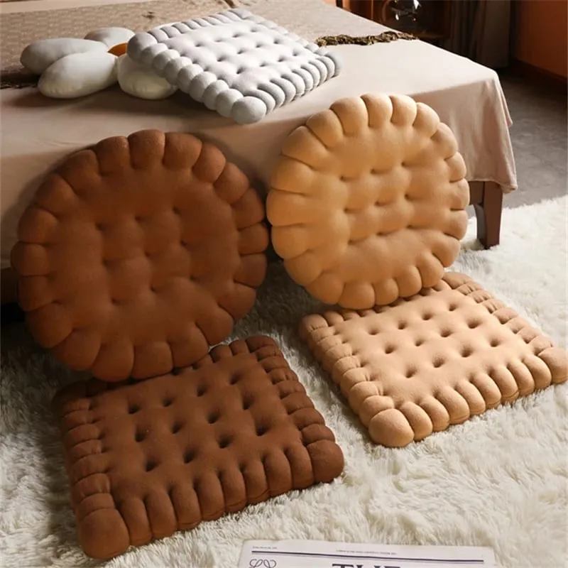 Real life Biscuit Shape Plush Cushion Soft Creative Pillow Chair Car Seat Pad Decorative Cookie Tatami Back Cushion Sofa Home — image 10