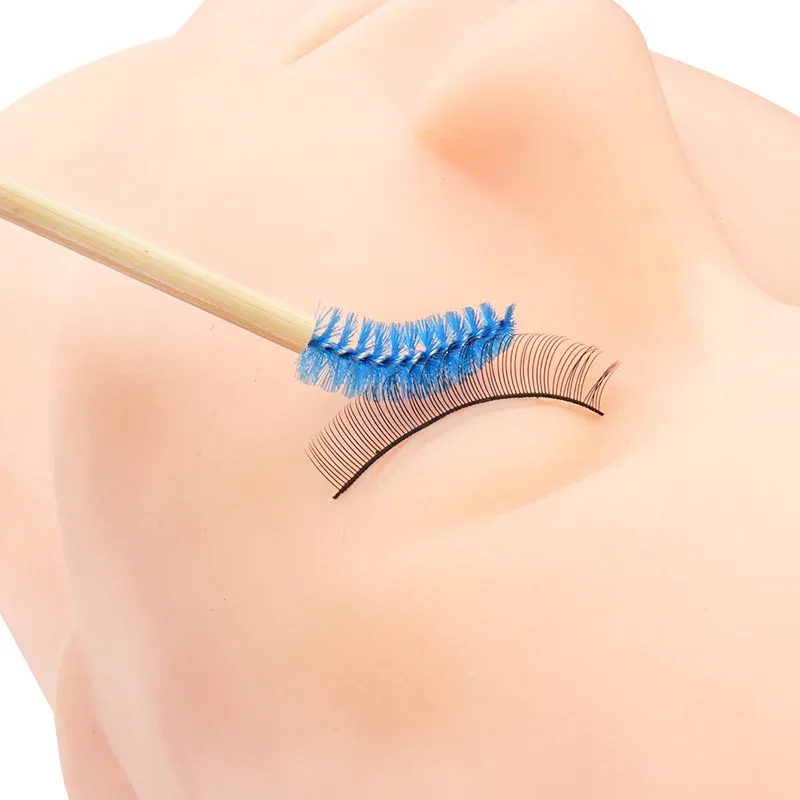 50 Pcs Bamboo Handle Eyelash Brushes Disposable Eyebrow Brush eyelash Extension Mascara Wands Applicator women Makeup Tools