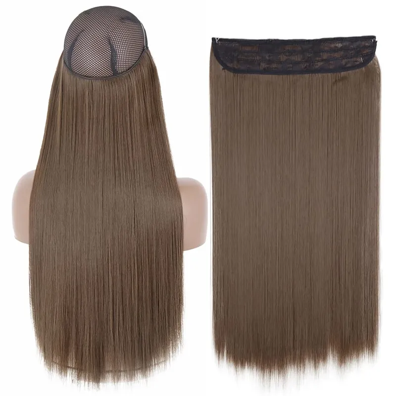 Synthetic No Clip Wave Hair Extensions Hidden Secret False Hairpiece One Piece Fish Line Fake Hair Piece — image 16