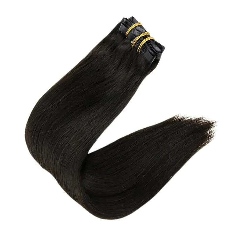 Full Shine Seamless Invisible Clip In Extensions Human Hair 8 Pcs 120g Remy Balayage Blonde Color