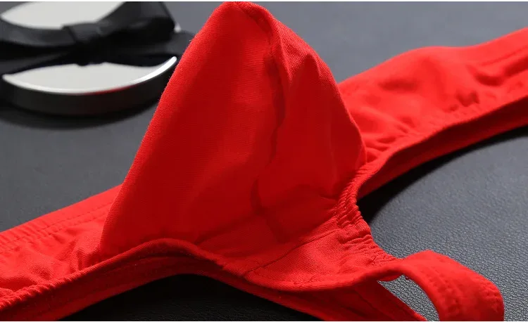 Men Sexy Underwear Cotton Thong Underpants Male Intimates Clothes Low Rise Stretch G-String T-Back Briefs Solid Color Breathable