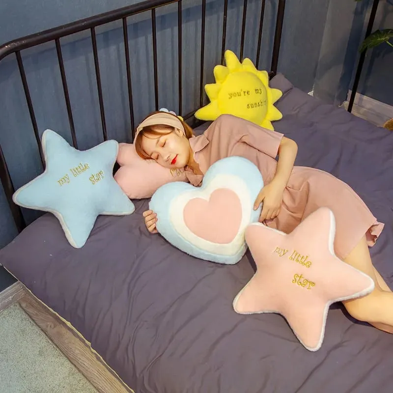 Washable Sky Cloud Star Sun Rainbow Pillow Stuffed pink Star Lollipop Heart Girly Sofa Back Cushion Sweet Gift gift for Her — image 10