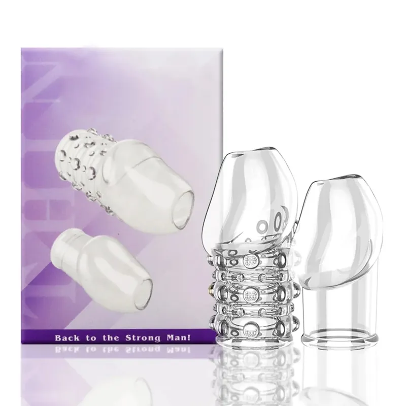 Male Glans Penis Cover Sleeve Extension Foreskin Cock Ring Dick Delay Ejaculation Reusable Condoms Erotic Sex Toys For Men — image 1