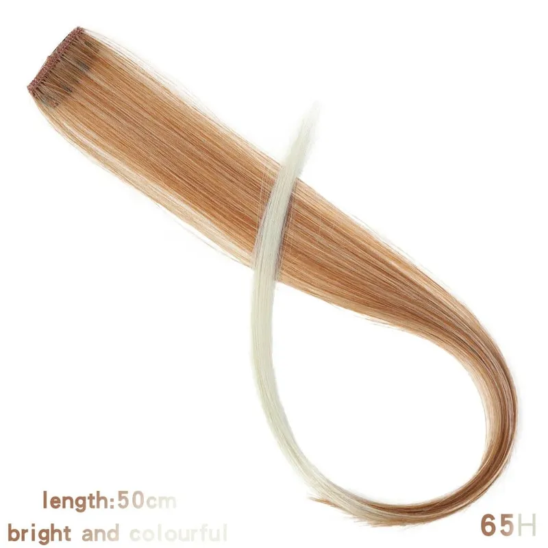 Lupu Synthetic Long Straight Rainbow Highlight Colored Hair Extensions Clip In Fake Hair Pieces For Women Heat Resistant — image 40
