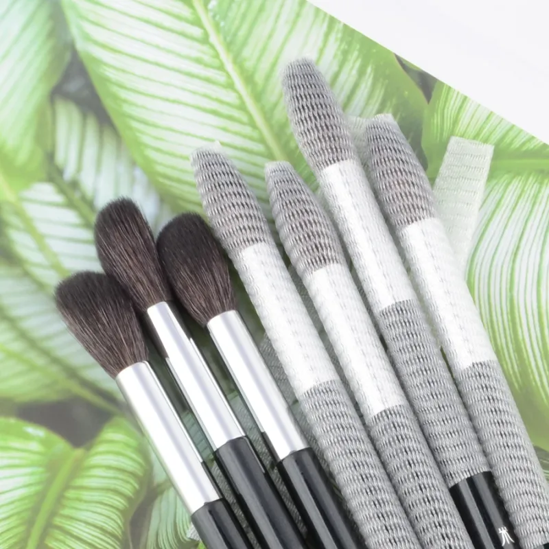 Makeup brushes protective Net Cover 50 pcs Cosmetic tools Pen cover protector Elastic plastic white sheath mesh — image 5