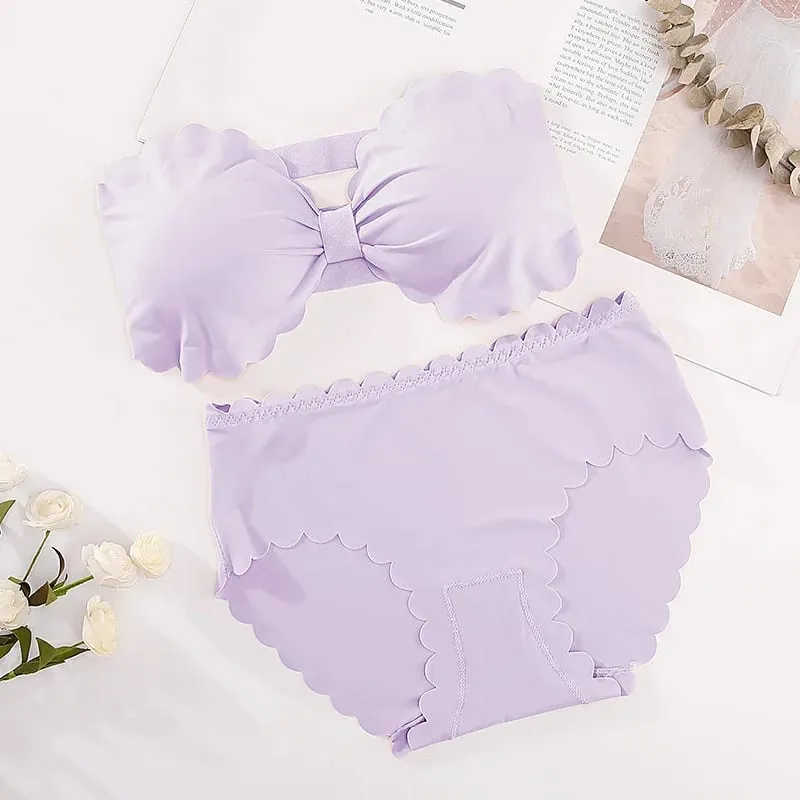 Women Seamless Bra And Panties Set Wire Free Bra Top Push Up Bralette Briefs Japanese Underwear Set Female Sexy Lingerie — image 10