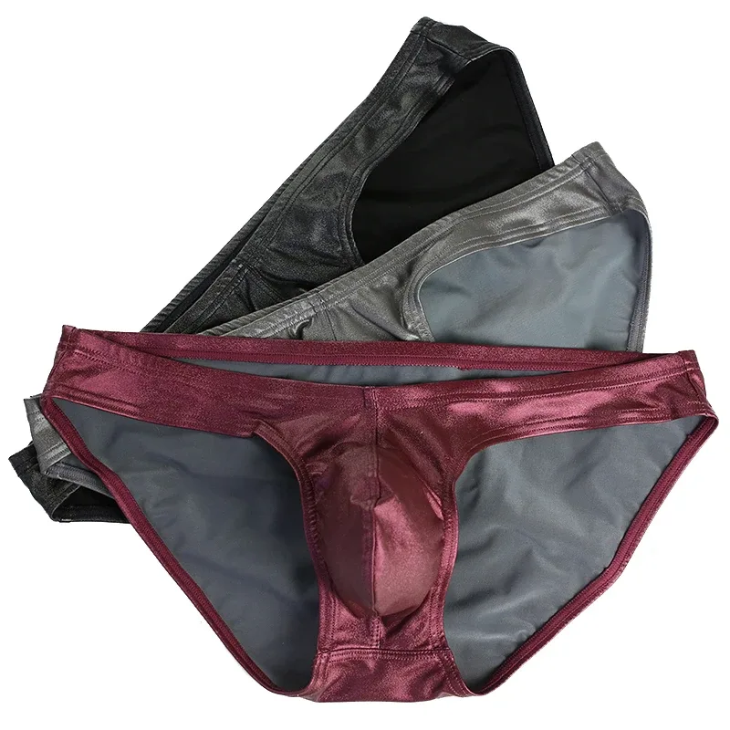 Male's Briefs Faux Leather Jockstrap Stretch Briefs Pouch Panties Underwear Low Waist Soft Male Underpants — image 19