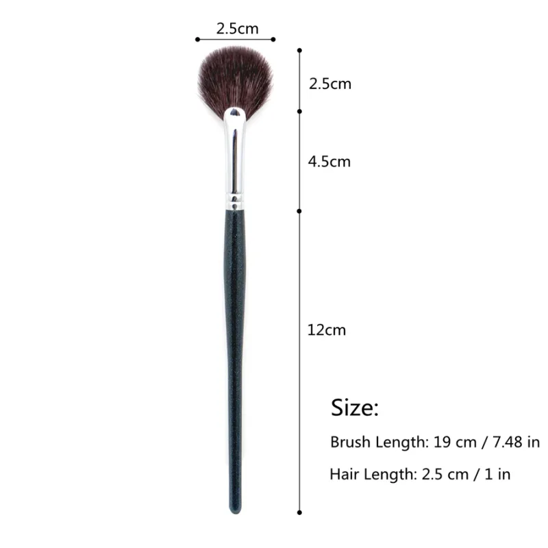 Fan Highlighter Brush Makeup Natural Goat Hair Powder Blender Make Up Brushes — image 3
