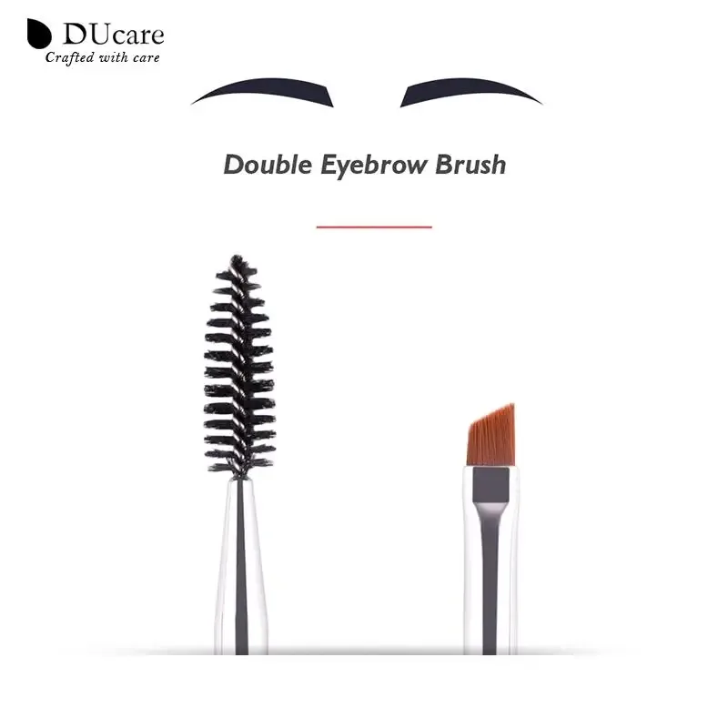 DUcare Wenkbrauwborstel Wimperkam make-upborstels Dual Ended Schuine borstel Spoolieborstel 2 in 1 Wimperwenkbrauwborstelset make-uptool — image 2