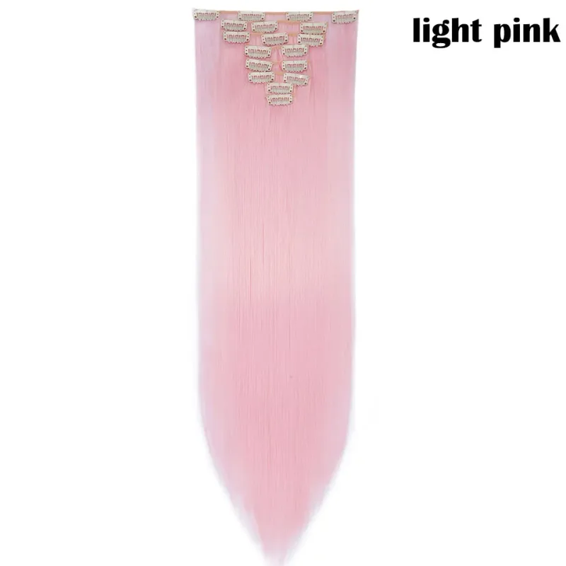 S-noilite Synthetic 8PCS/Set 18Clips Clip in Hair Extensions Long Straight Hair Extension Clip in Hair for Women — image 23