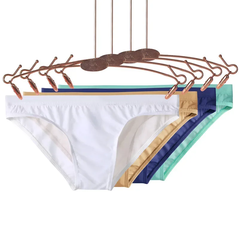 Summer Ice Silk Man Solid Transparent Low Waist Underwear Seamless Breathable Soft Tight Thin Fashion Yong Male U Convex Breifs — image 8