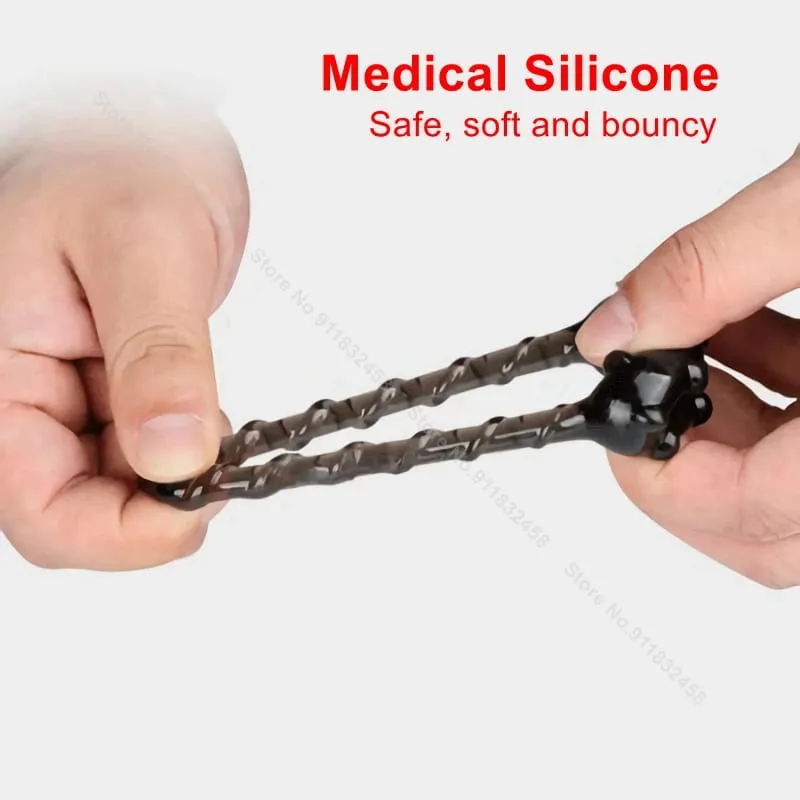 Male Semen Lock Ring Soft Time Delay Erection Dual Cock Ring Friction Massager Stimulation Couple Lover Sex Toys For Men — image 2
