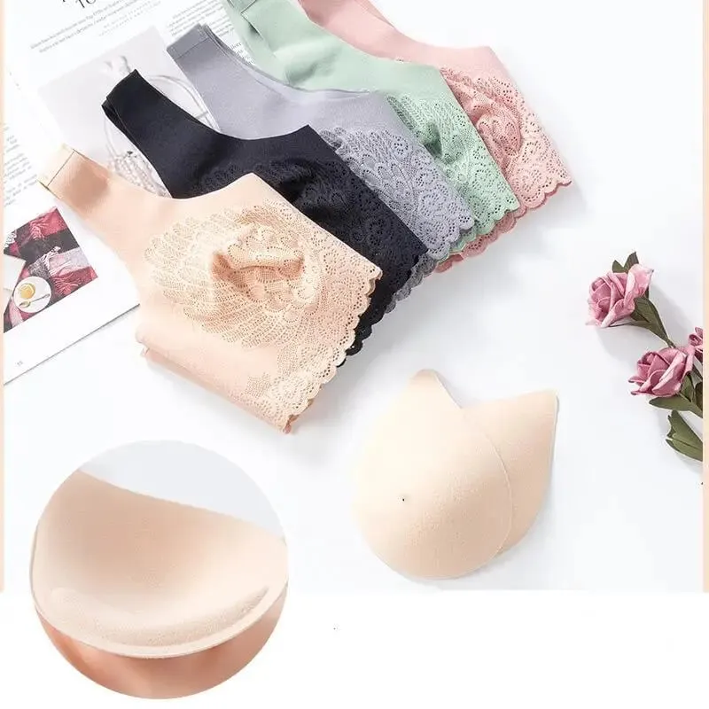Comfortable Latex 4.0 Bra Women's Underwear Set Wireless With breast Pads Gather Bralette with panties Lingerie 2-pieces Suit — image 4