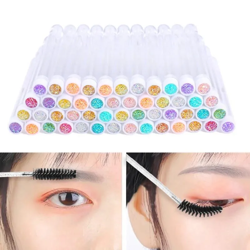 1-10pcs Pink Eyelashes Brushes Reusable Eyebrow Brush for Eyelash Extension Crystal Eyelash Brush Mascara Tube Make Up Hot Sales — image 3