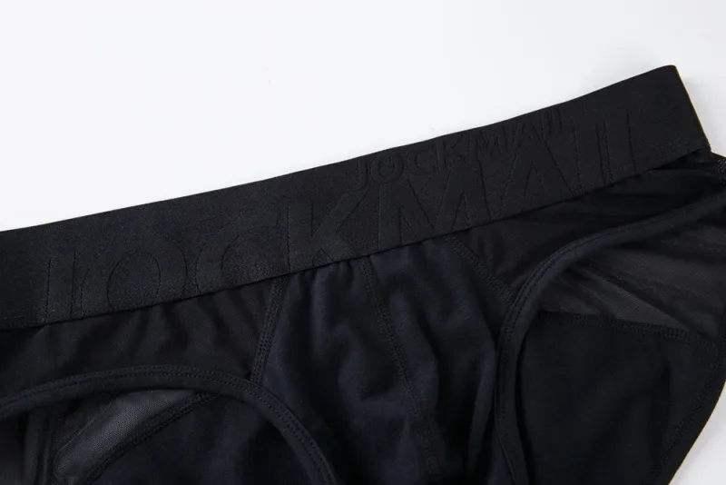 Jockmail กางเกงในชายเซ็กซี่ชุดชั้นในชายผ้าฝ้าย Low Rise Underpant เส้นด้ายสุทธิลูกไม้, Breathable ฤดูร้อนกางเกงขาสั้น calzoncillos hombre slip — image 21