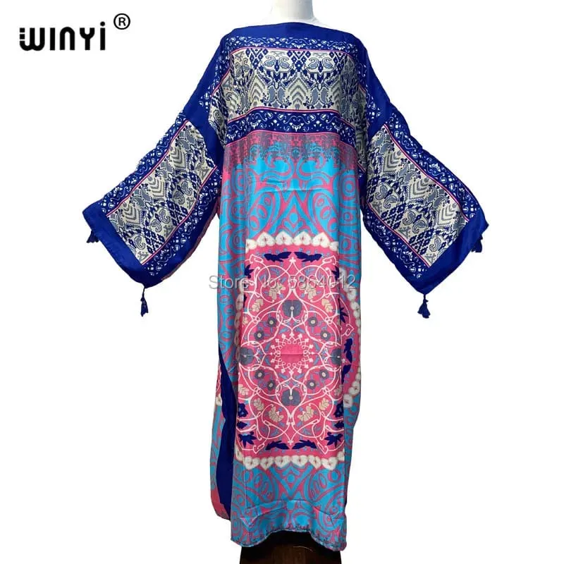 Cotton Robe Femme Hiver Платье Elegant Long Sleeve Мусульманские Комплекты Splicing Stripe Print Female Dresses Vestdios Abaya — image 38