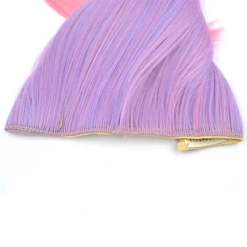 Jeedou Straight Blue Rainbow Balayage Ombre Color Clip-in-One-Piece-Haarverlängerung, synthetisches Halloween-Cosplay-Haarteil — image 6