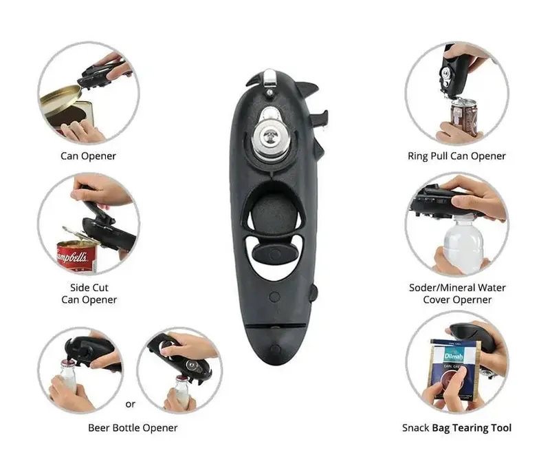 Tin or Can Opener also for Jar Opener with Opening Beer Bottle Box Novel Multifunctional Kitchen Accessories for Opening Gadgets — image 4