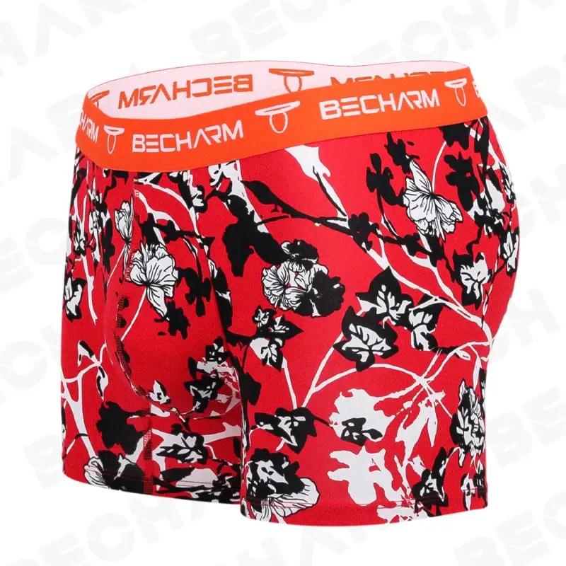 Becharm Men's Panties Boxers Shorts Solid Gray Large Size Set Men Underpants Male Briefs Boxer Man Sexy Clothing Short Homme Hot