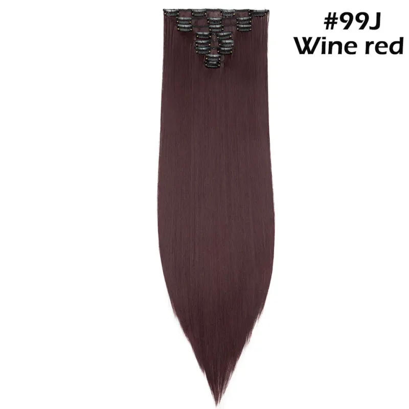 S-noilite Synthetic 8PCS/Set 18Clips Clip in Hair Extensions Long Straight Hair Extension Clip in Hair for Women — image 16