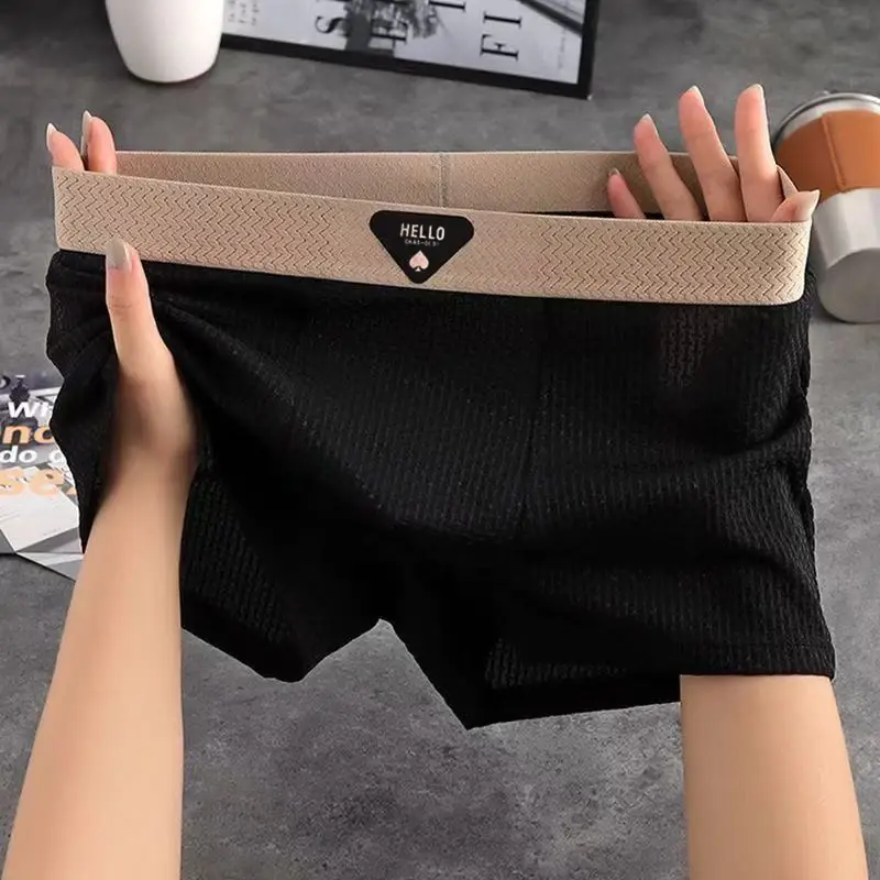 4pcs Men's Boxer Shorts Ice Silk Underwear Underpants Cool Breathable Sexy Slim Panties Mesh Lingerie — image 2
