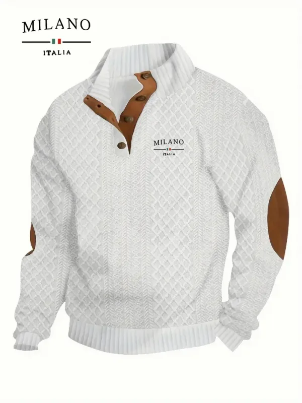 Henry Hoodie ลวดลายมิลานของอิตาลีเป็นเสื้อสวมหัวสำหรับฤดูใบไม้ร่วงและฤดูหนาวของผู้ชายที่อบอุ่นนุ่มนวลและเป็นมิตรกับผิวหนัง