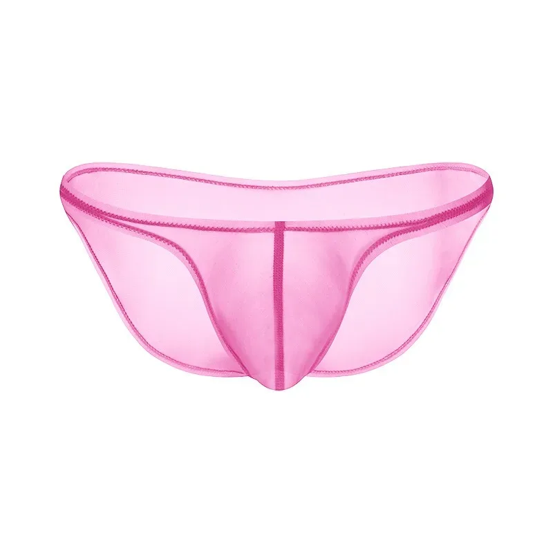 남성 속옷 섬세한 얼음 실크 투명 삼각형 팬티 성격 낮은 허리 팬티 — image 28