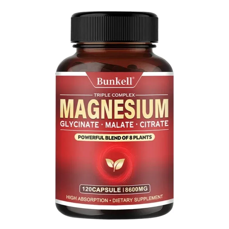 Penyerapan Tinggi Magnesium Glycinate Malate Citrate 100% Kelat Bukan GMO Vegetarian Bebas Gluten 8 600 Mg 120 Kapsul — image 8