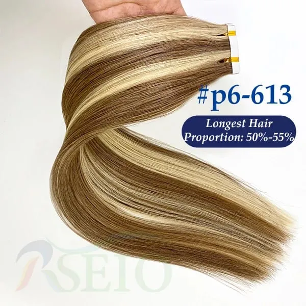 High Quality Straight Tape In Human Hair Extensions 100% Real Natural Hair Extension Black Brown Blonde Invisible For wome — image 16