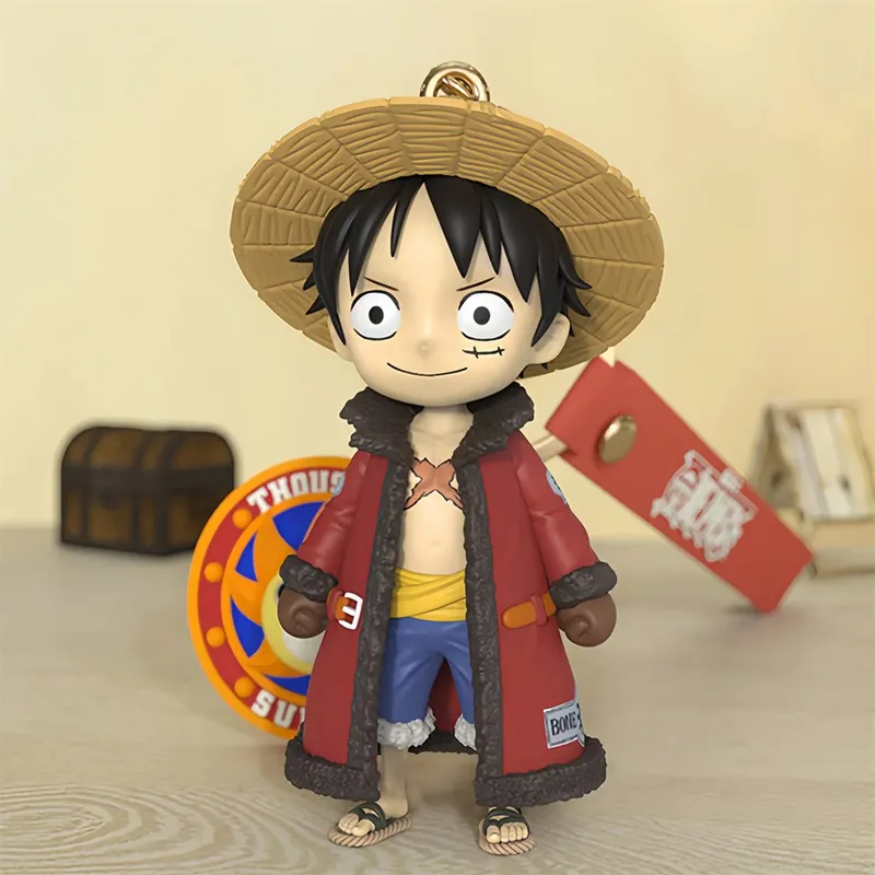 Genuine ONE PIECE Anime Figure Monkey D Luffy Chopper Cartoon keychain Bag Ornament Dolls Kids Birthday Present Xmas Toy Gifts