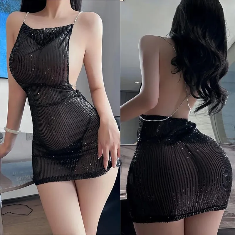 Abito stretto reggicalze che abbraccia l'anca gonna corta paillettes vestiti da donna Abiti da festa donna ragazza sexy lattice abbigliamento donna xxx — image 3