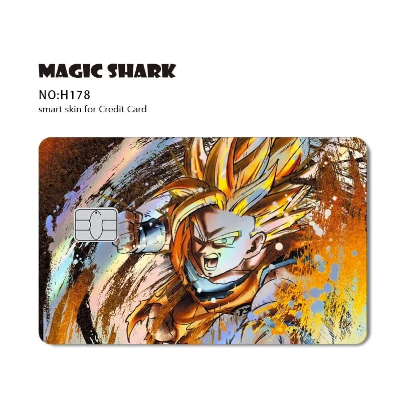 Magic Shark Goku Vegeta Cool Shinny Holographic Laser Credit Debit Card Sticker Film Front Skin Cover — image 19