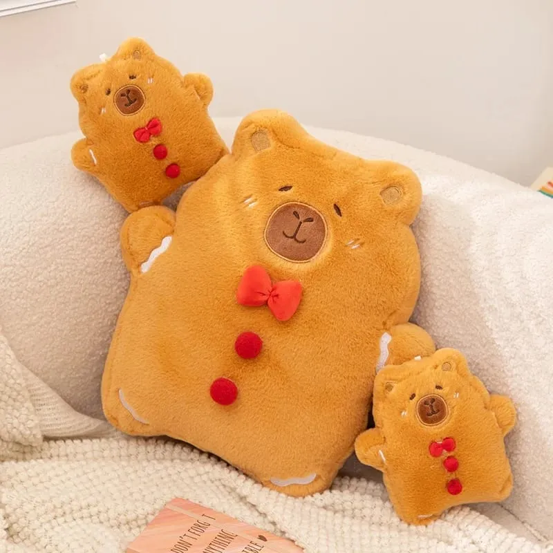 Christmas Pillow Capybara Gingerbread Stuffed Throw Plush Sofa Backrest Home Room Decro — image 3