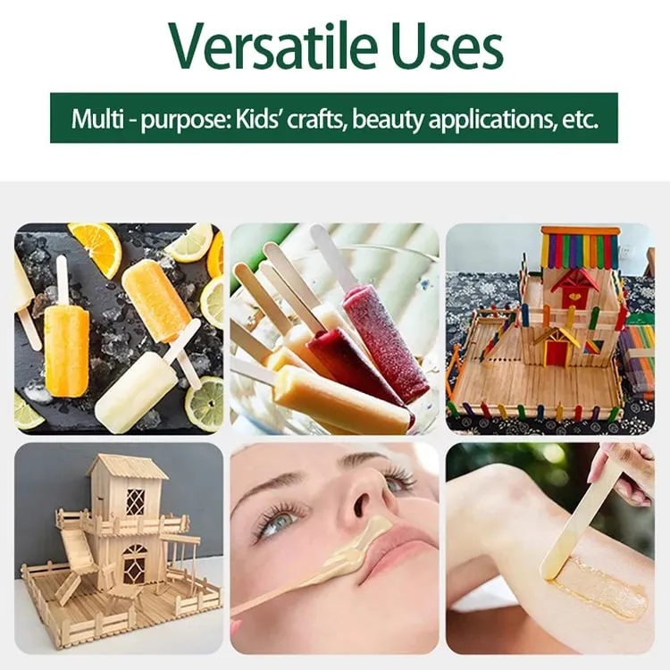 50/100pcs Ice Cream Sticks Wooden Popsicle Sticks Hand Crafts DIY Wooden Decoration — image 7