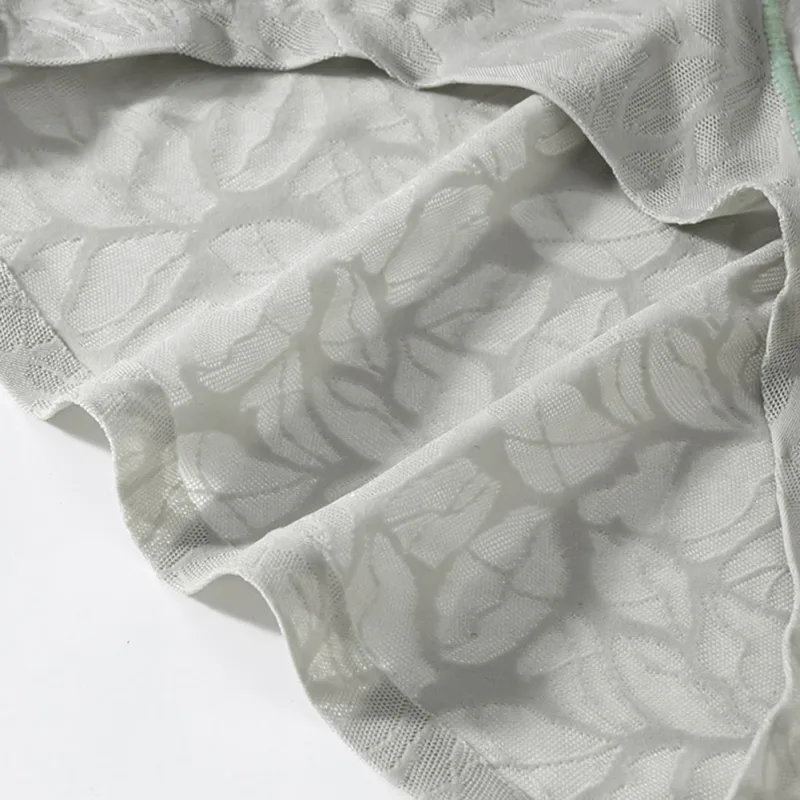 ผู้ชายผ้าไหมน้ำแข็ง Ultra-thin ชุดชั้นในลูกไม้ Jacquard Breathable Pantie 3D Bulge POUCH โปร่งใสตาข่ายชุดชั้นใน — image 10