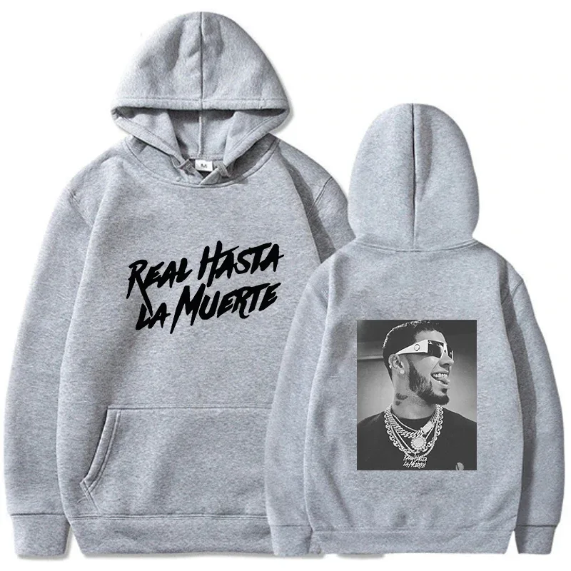 Anuel AA Gedrukt Hoodies Sweatshirt Jas Echte Hasta La Muerte casual Trainingspak Kostuum Mannen Vrouwen Kleding Anime Trui Hoodie — image 5