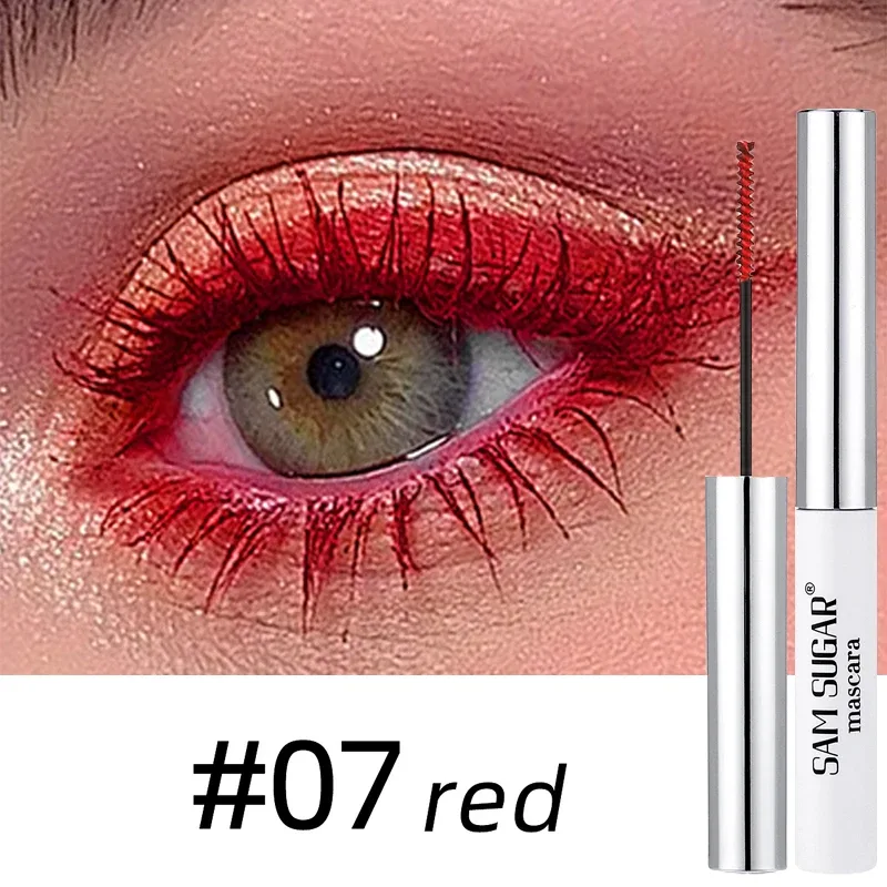 Colorful Curling Mascara Fine Brush Lengthens Eyelashes Thick Waterproof Blue Mascara Natural Eyelash Green Halloween Eye Makeup