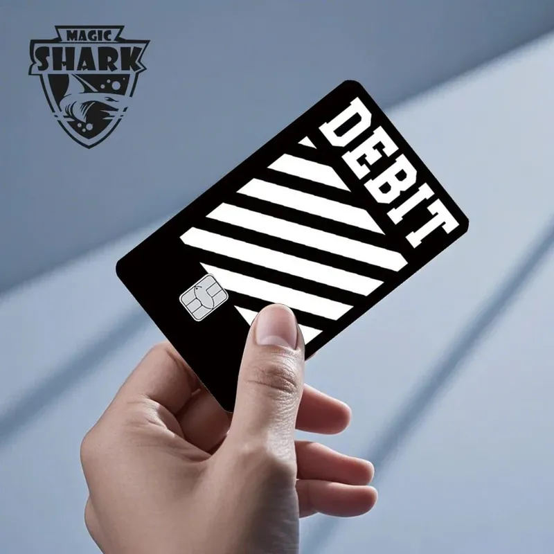 Magic Shark Dog Meme Hunter Snake Stonks 3M Matte PVC Front Sticker Film Cover Skin for Bank Debit Credit Card — image 3