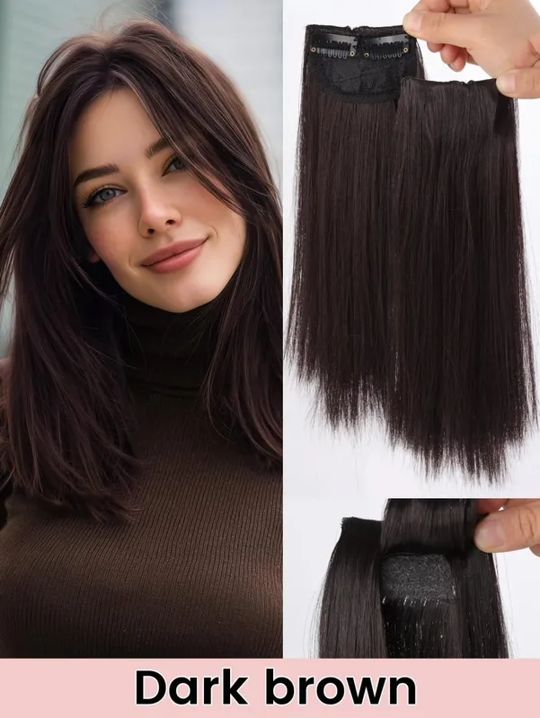 Invisible Seamless Synthetic Hair Pads Clip In One Piece Increase Hair Volume Hair Extensions Top Side Cover Hairpiece — image 9