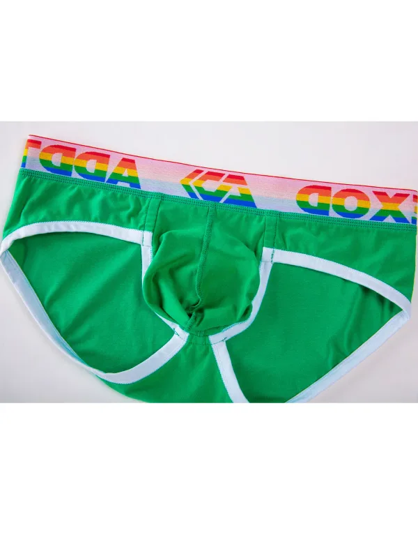 Sexy Men Underwear Rainbow Belt Multi Colored Youth Low Waist U Convex Pouch Brief Teenager Cotton Breathable Comfortable Bikini — image 38
