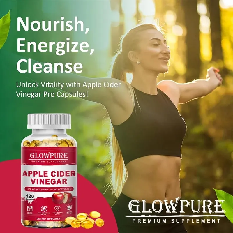 Apple Cider Vinegar Capsules Detox For Bloating and Constipation Slimming Fat Burning Digestive System Health