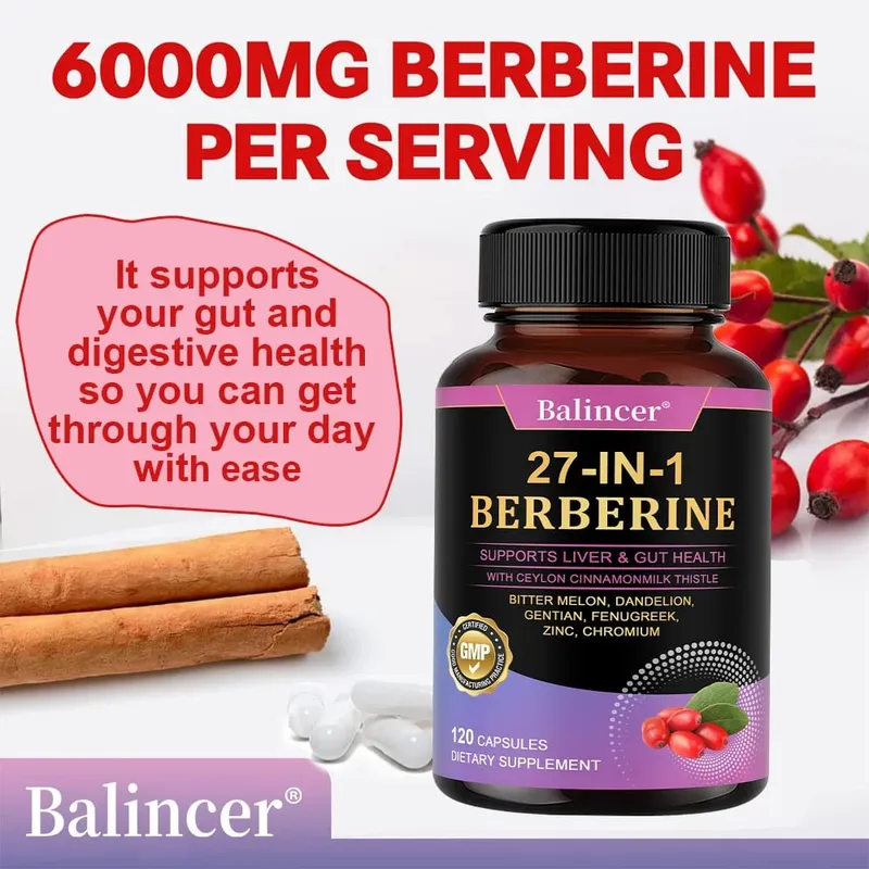 Berberine with Ceylon Cinnamon Capsule Antioxidant Immune System Health and Gastroenteric Function Supports Heart Health