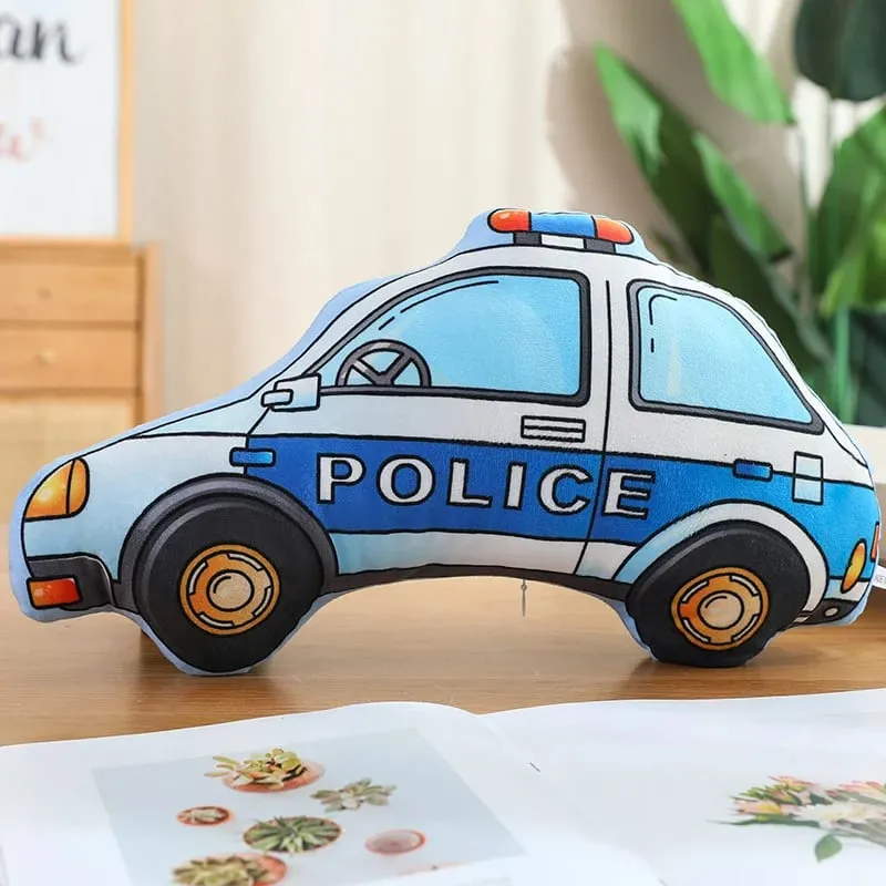 Public Transportation Colorful Plush Pillow Stuffed Excavator Motorbike Tank Airplane Sofa Room Decor Cushion Men Present
