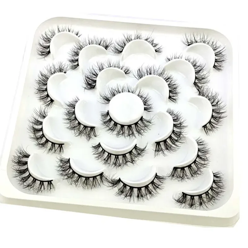 NEW 10 pairs Handmade 3d mink lashes short False Eyelashes Cross Messy Dense Natural Eye Lashes Stage Makeup False Eyelashes — image 22