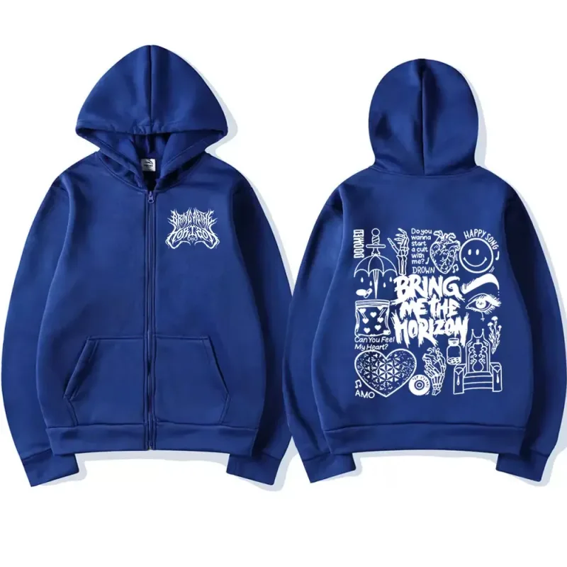 BringMe TheHorizon Zipper Hoodies Heavy Metal Rock Band Oversized Zip Up Sweatshirts Men Women Casual Harajuku Jacket Coats — image 7